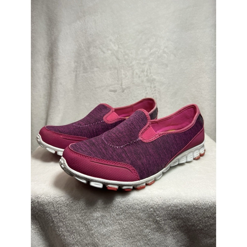Skechers Memory Foam Slip On Walking Shoes Womens Size 8 Pink UK 6 EU 39